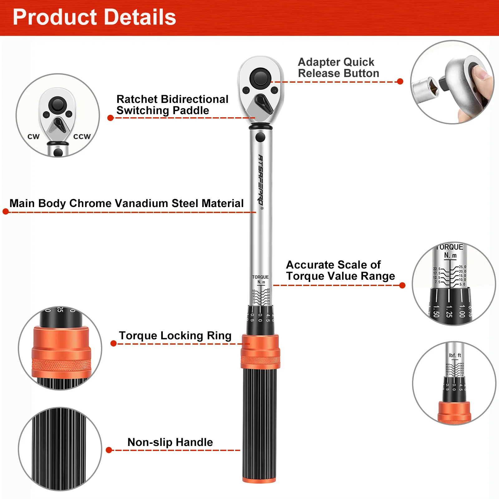 Clé dynamométrique professionnelle 3/8 de pouce Cofan 9512091