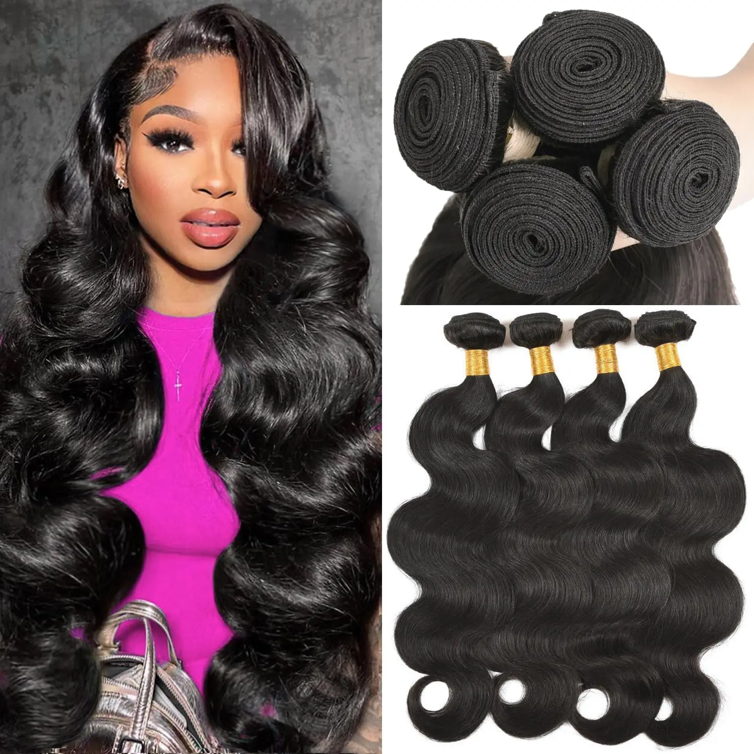 Raw Indian Hair Bundles Human Hair Body Wave Bundles Unprocessed 10A Virgin Hair Bundle Hair Extensions For Women