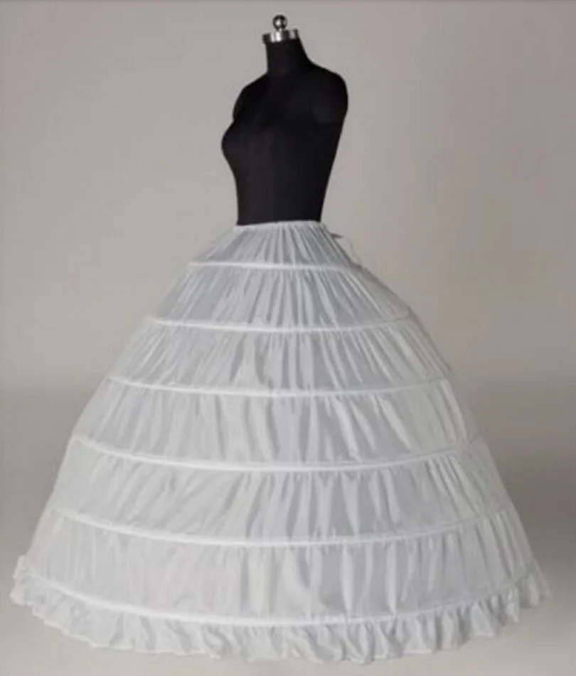 Wedding Accessories Petticoat Vestido Longo Ball Gown Crinoline Underskirt 6 Hoops Skirt Petticoats In Stock