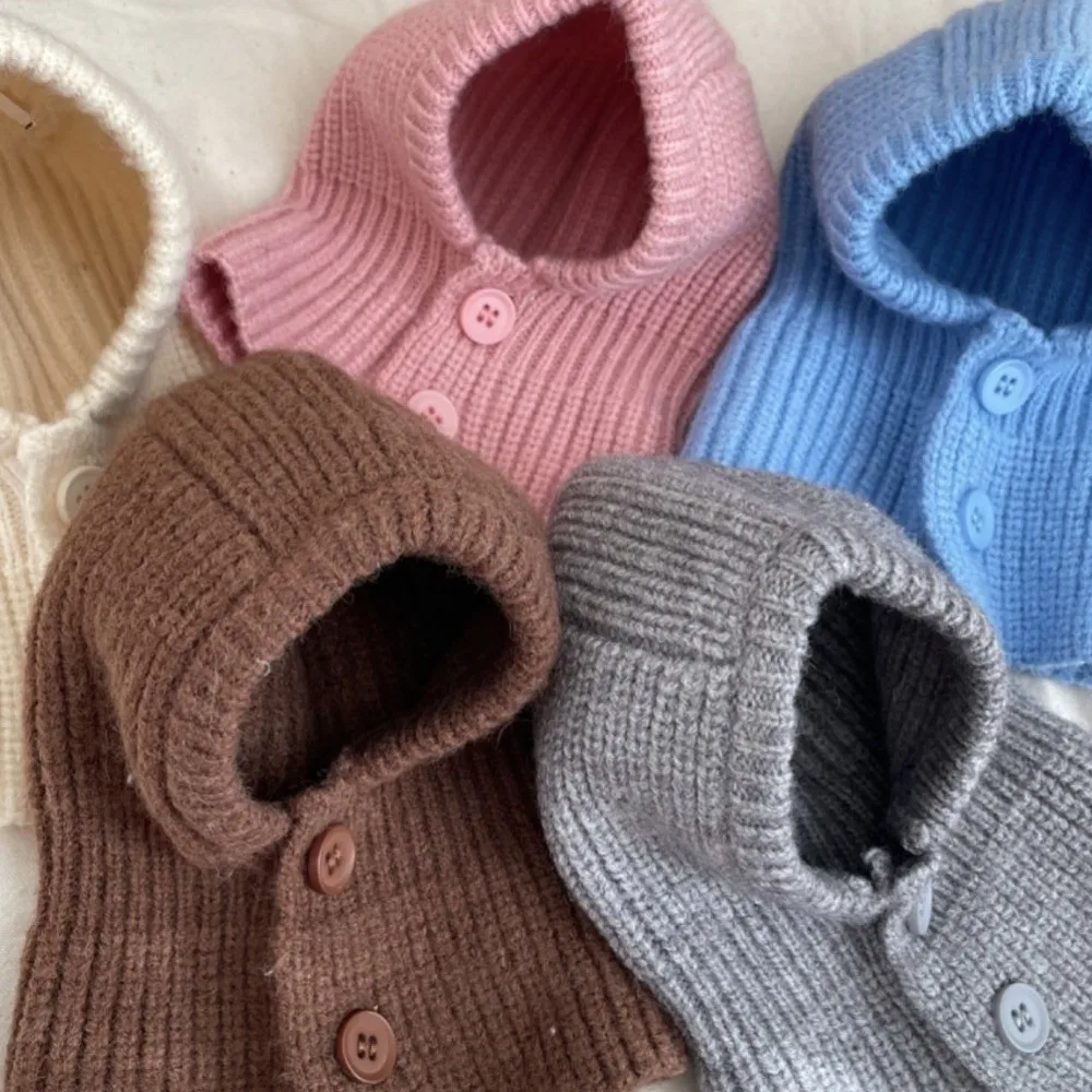 Cute Warm Dog Knitted Hat Soft Comfortable Pet Hooded Scarf Fashion Solid Color Cat Bear Hat Autumn Winter