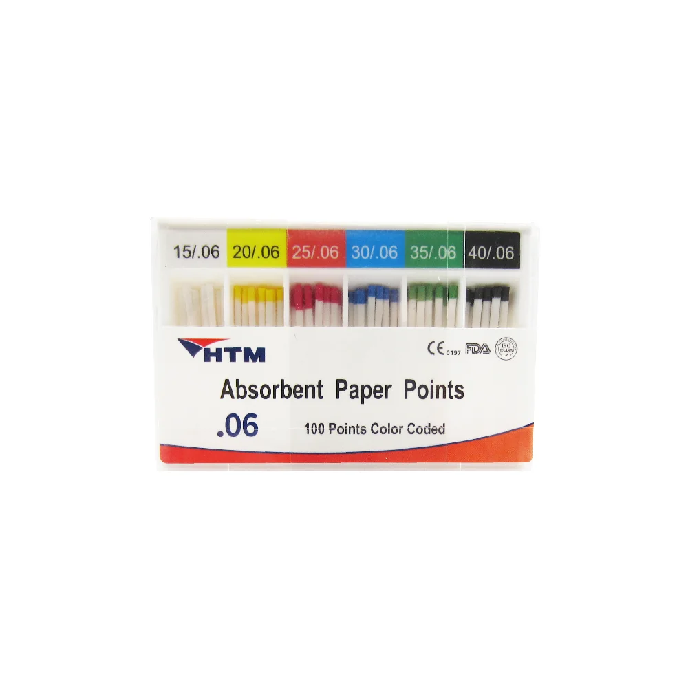 HTM100PcsBoxDentalEndodontic6TaperAbsorbentPaperPointsLength