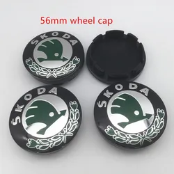 Set of 4 Black/Green 3D Car Emblem Wheel Hub Center Cap Badges - Stylish Decal Covers (56mm green cap)