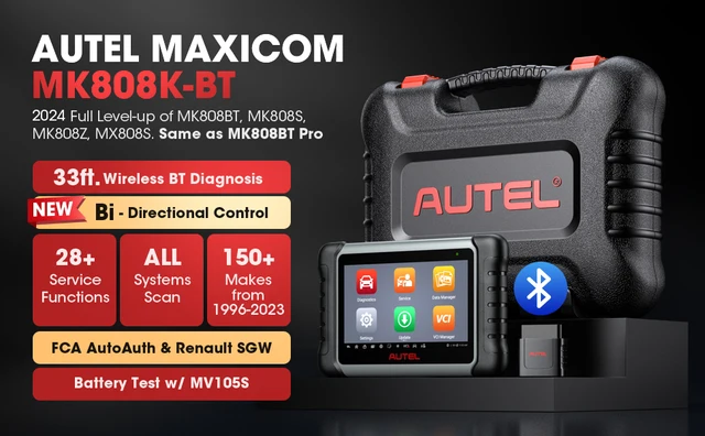 2024 Autel MaxiCOM MK808BT PRO (Autel MK808Z-BT) With Free Autel MaxiVideo  MV108 Support FCA SGW AutoAuth