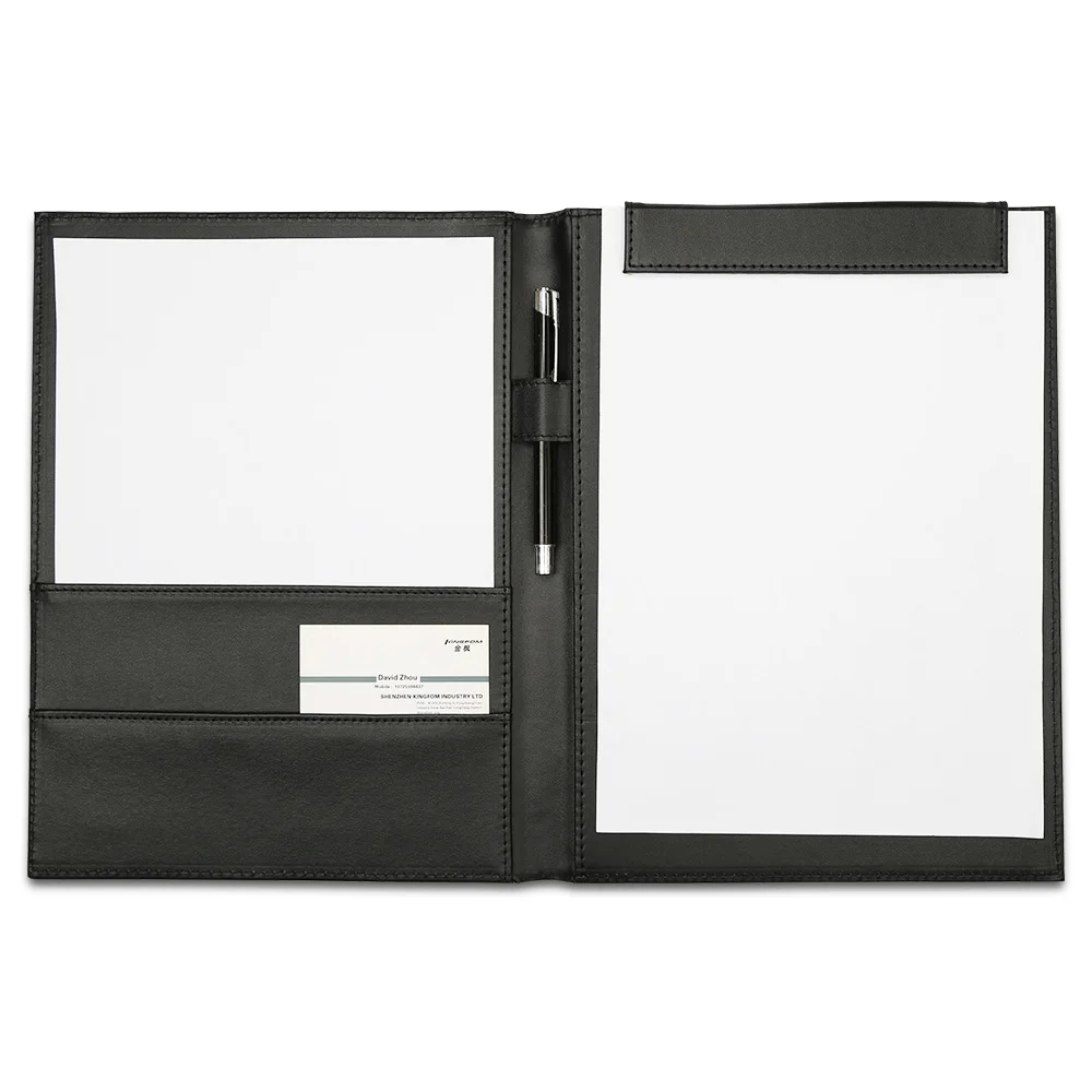 A4 PU Leather Planner Notebook Ring Binder File Folder Portfolio Office School Folder for Documents A4 Paper Writing Board office padfolio