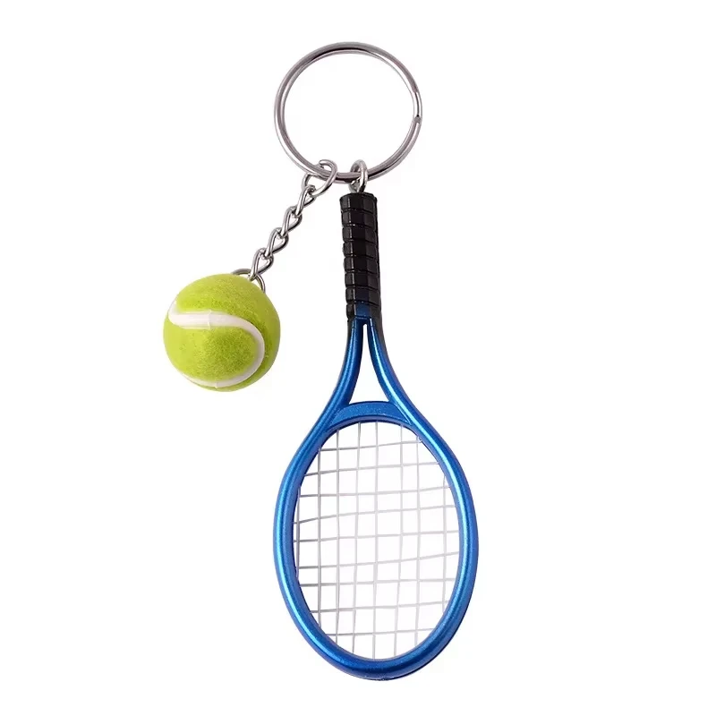 Simulation Mini Tennis Racket Ball Keychain Pendant Portable Tennis Shaped Bag Key Ring Accessories Gift 1pcs tennis accessories