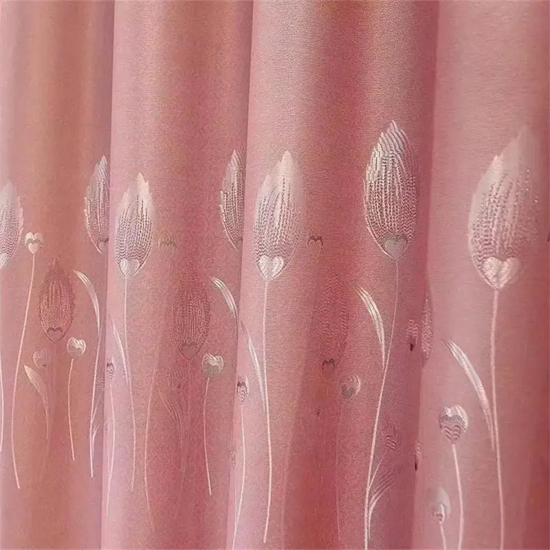 2022 New European Style Blackout Curtains Simple Embroidered Thickened Shading for Living Room Bedroom Curtain Customization