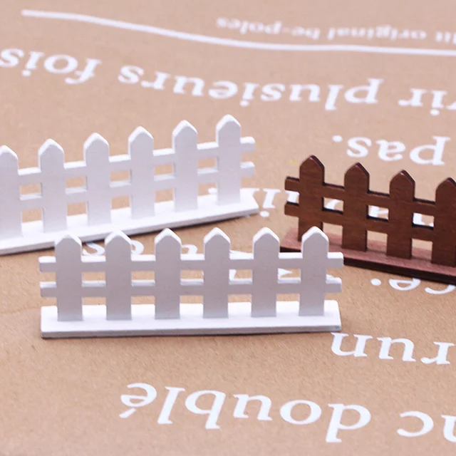 10 Dcs Dollhouse Kerítés Tartós Kis Fa Piket Mini Játékok Miniatűr Mikroközi Kiegészítők Díszítők Dekorációja - Image 3