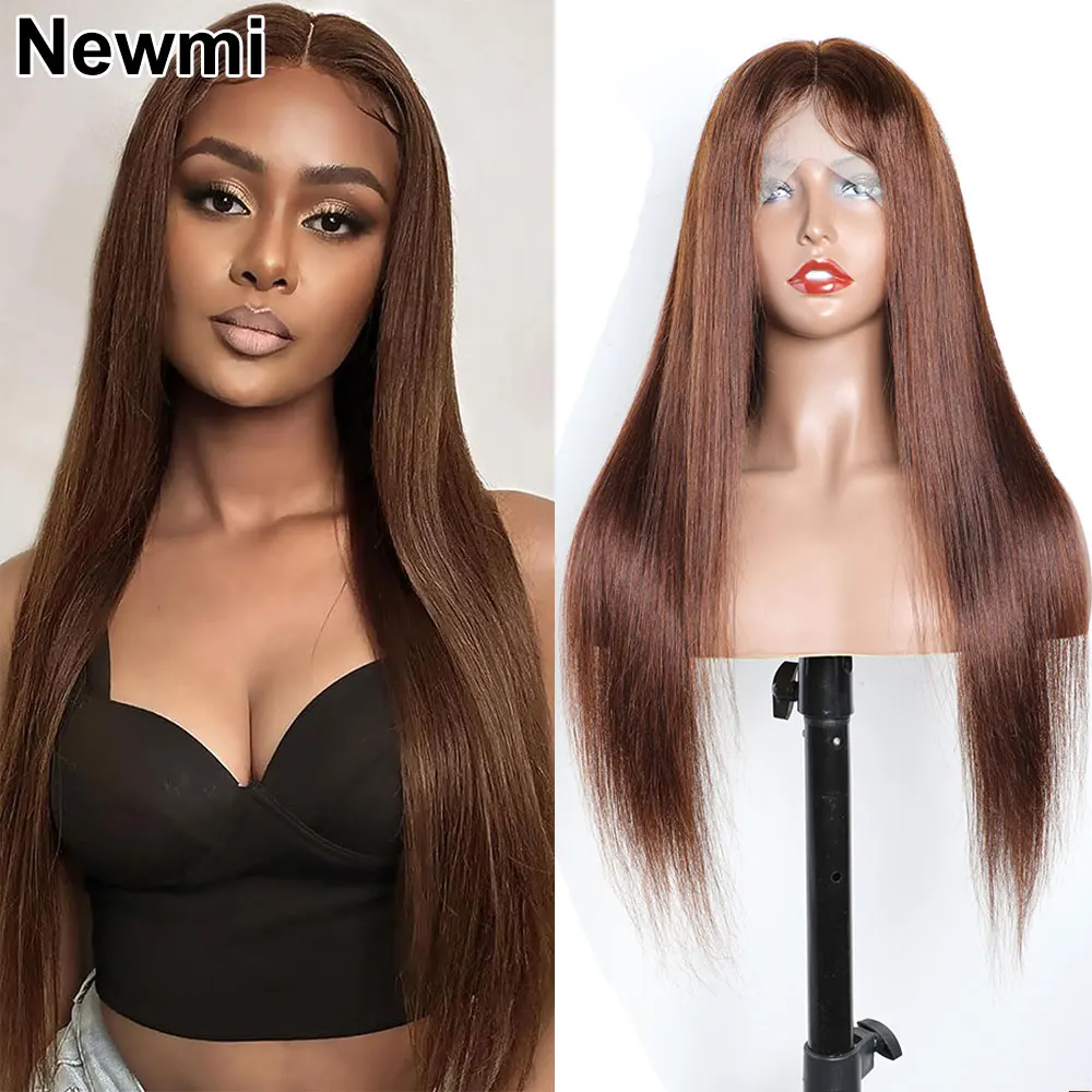 

13x4 Brown Lace Front Human Hair Wigs Straight Hair 13x6 Chocolate Brown Lace Front Wigs for Women #4 Colored Human Hair Wig