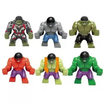 New action characters Marvel superhero Hulk figurine, building blocks Falcon Captain, Deadpool, city gift toys