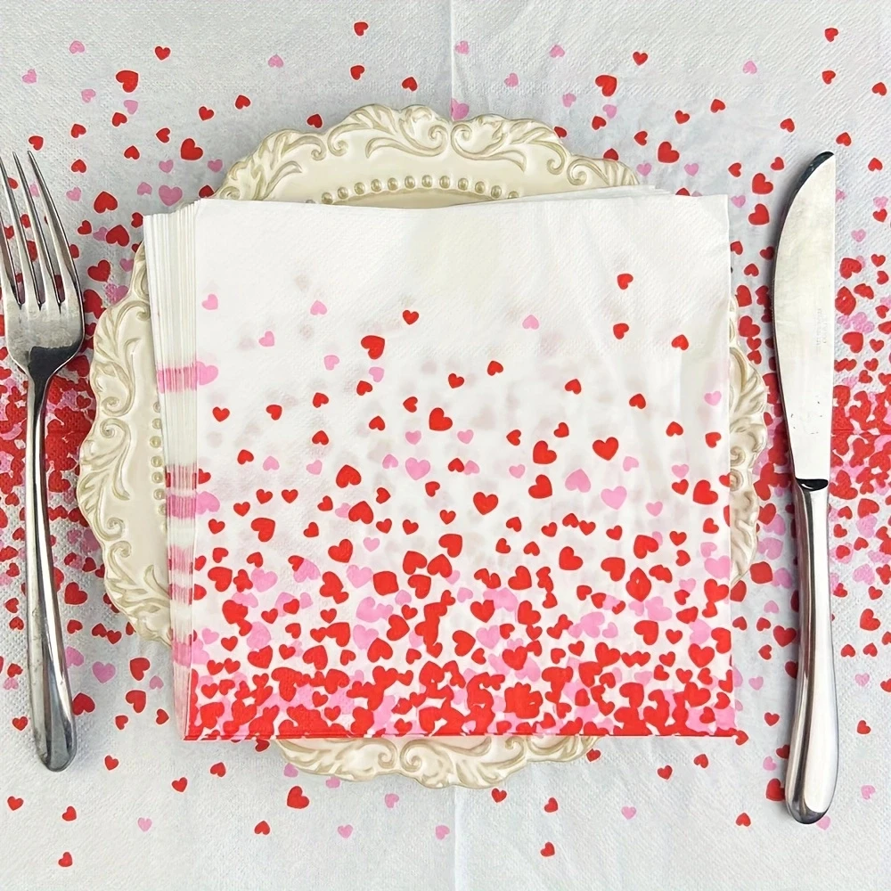 20pcs/pac 13inch Printed Paper Napkin Birthday Wedding Party Table Setting Cafe Mouth Cloth Placemat