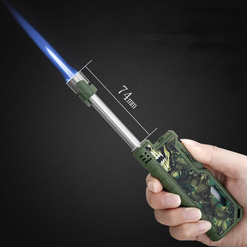 Creative Telescopic Pole Ignition Blue Flame Windproof Lighter Can Be Used in The Kitchen Outdoor Camping Spray Gun Lighter