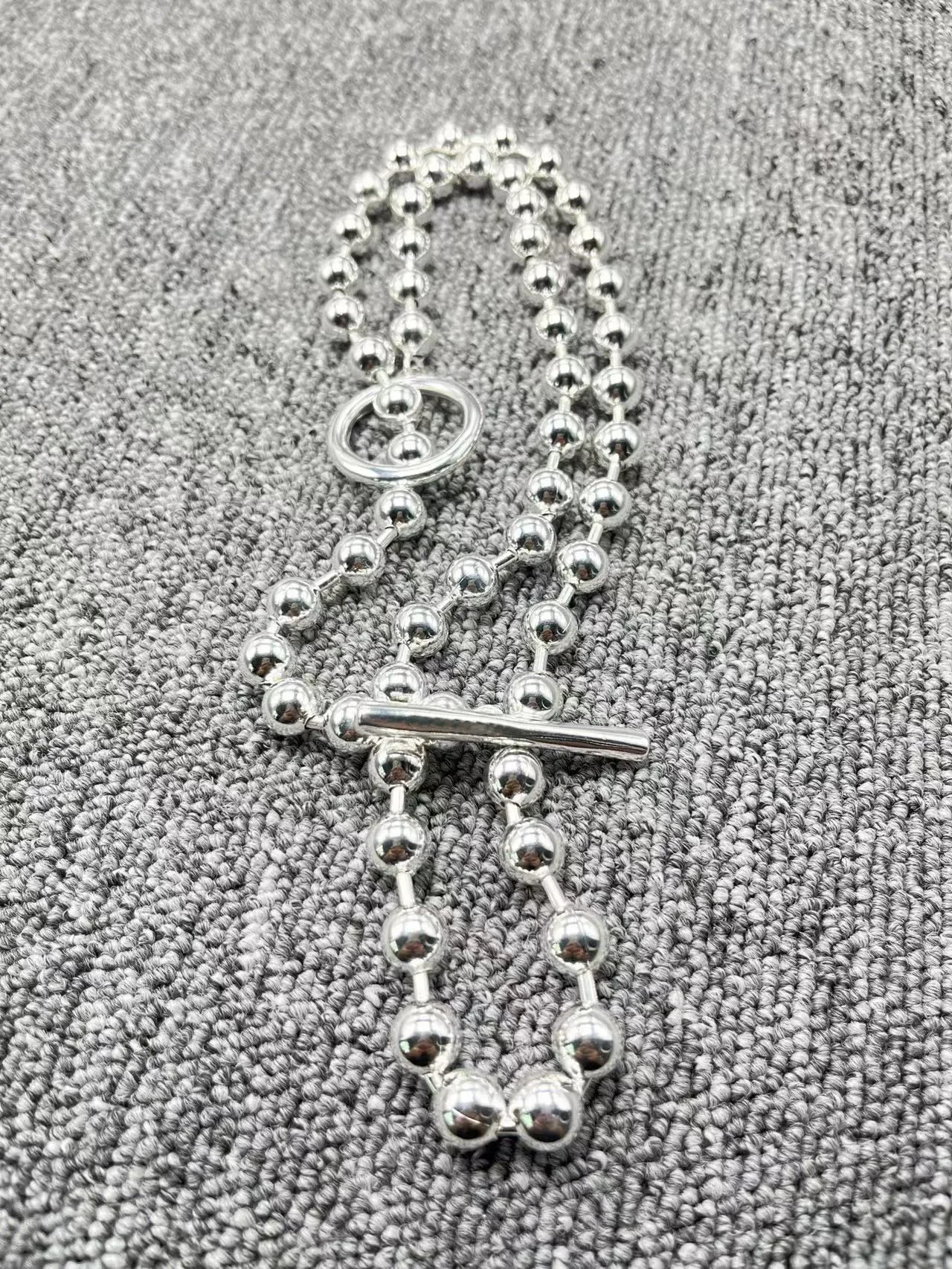

European and American hot selling high-quality fashion electroplating 925 silver beads exquisite luxury necklace jewelry gifts