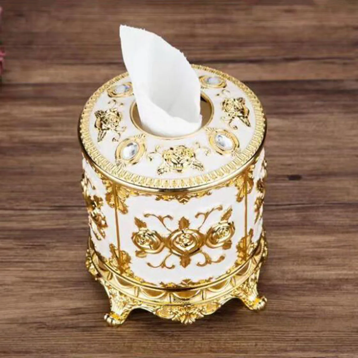 1PC circular tissue box living room cylindrical roll paper box cylindrical hollow roll paper box desktop tissue storage box 4