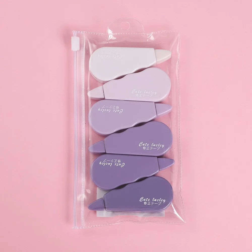6 個の修正テープセットかわいいパステルカラーローラー混乱なし使いやすいミニかわいい文具学生学校事務用品