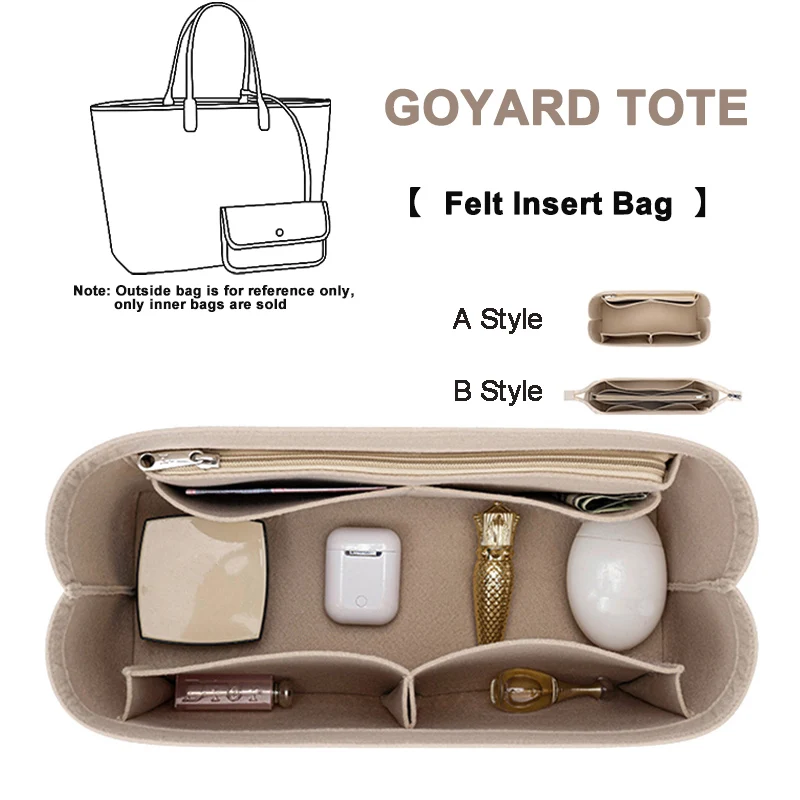 

EverToner Felt Insert Bag Organizer, Handbag & Tote Bag, Perfect for Brand Women's Handbags For Goyard LV Neverfull And More