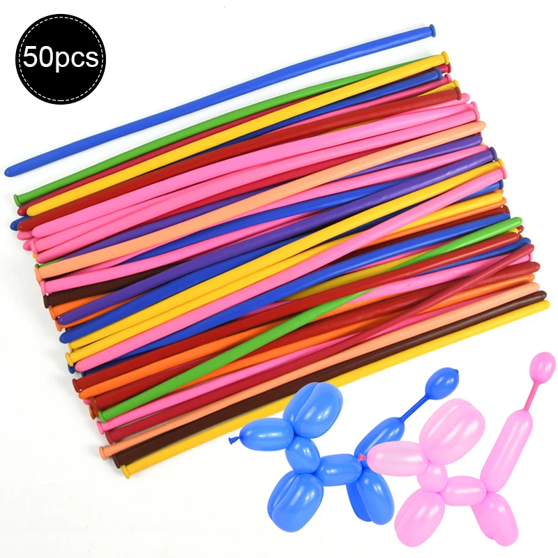 50 stücke Magie Verdickte Lange Streifen Ballon Twist Latex Ballons Form Kindertag Geburtstag Party Hochzeit Dekorationen