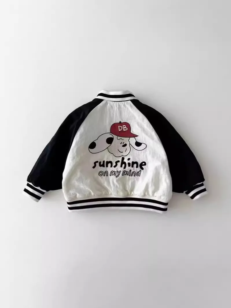 Autumn Baby Long Sleeve Cartoon Coat Children Double Sided Jacket Infant Girl Baseball Uniform Toddler Boy Cute Jacket