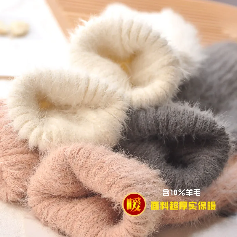 Plush Socks Women's Autumn And Winter Thickened Warm Mid-size Korean Style Cute Mink Fleece Stacking Legwarmers Mohair Soft 2023