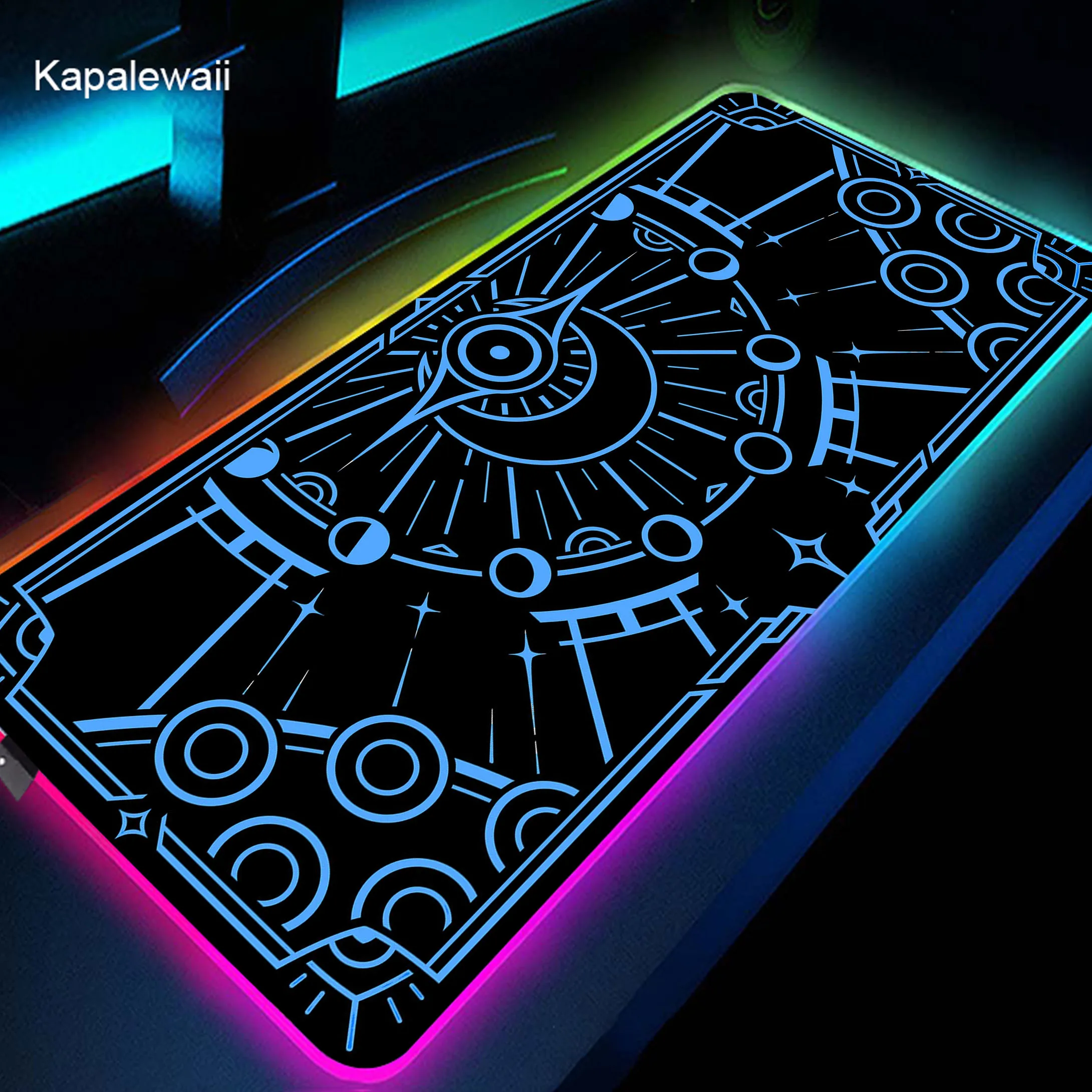 

90x40cm GMK Mouse Mat Locking Edge Mousepad XXL Large RGB Mouse Pad LED Luminous Table Rug Gamer Keyboard Pads Rubber Deskmat