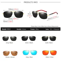 AOWEAR hommes lunettes de soleil miroir polarisées pour hommes femmes de luxe qualité rétro Rectangle UV400 conduite lunettes de soleil gafas de sol 5