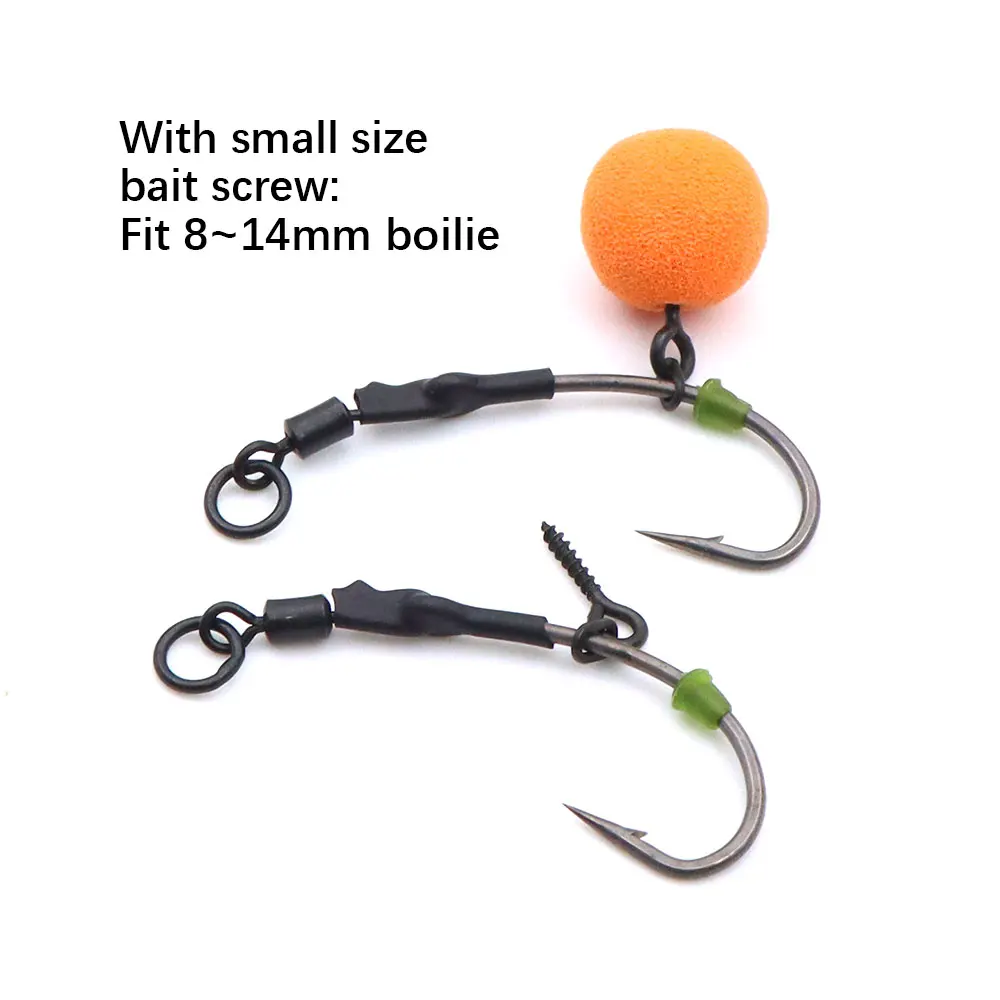 Description Picture 3 of item4pcs Ronnie Rig Curve Shank Fishing Hook Barbed Hook Pop Up Bait Boilie Screw Fishing Hair Rig Accessories Terminal Tackle