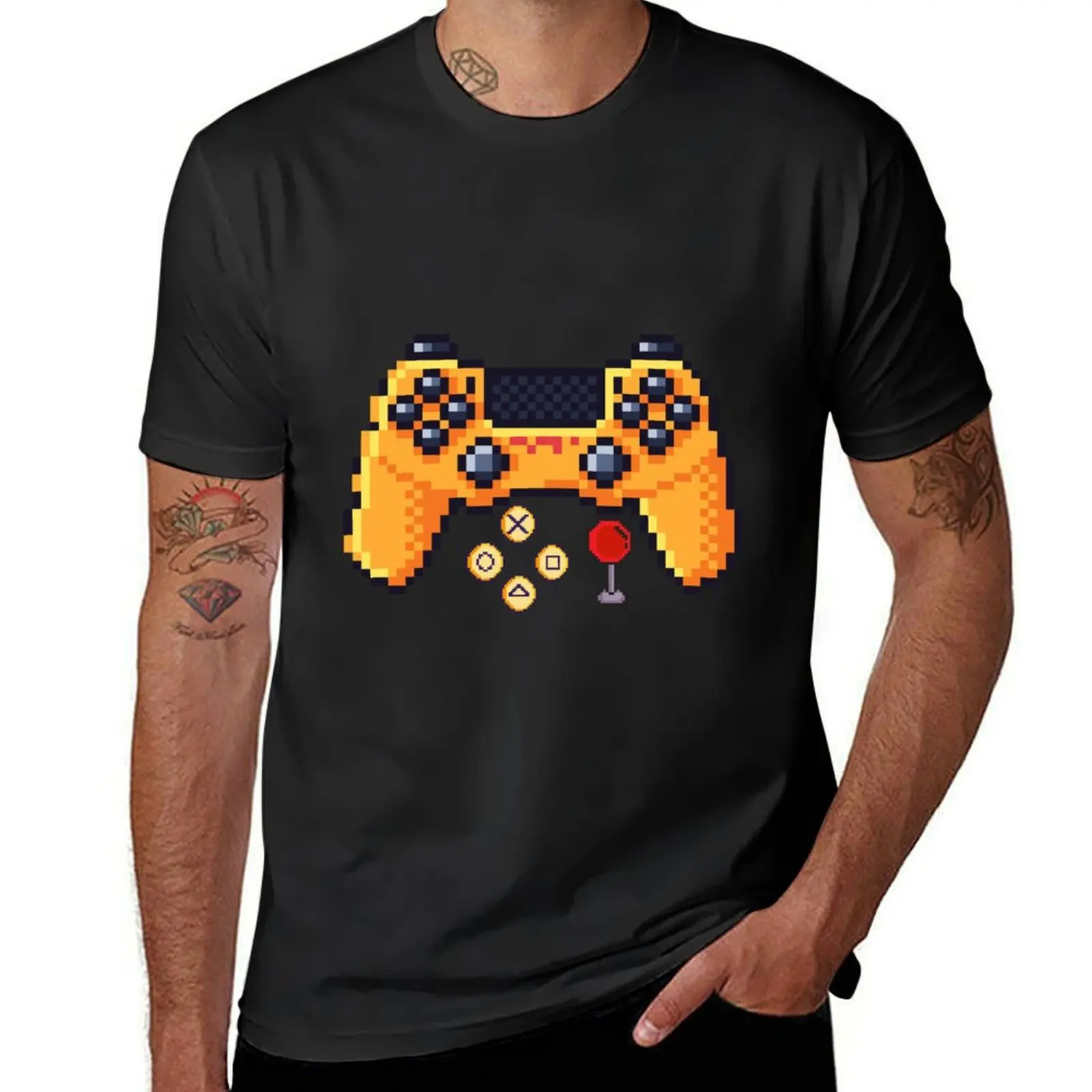 

Игровой контроллер pixel art, футболка, новинка, заготовки, кавайная одежда, мужская футболка с графическим рисунком