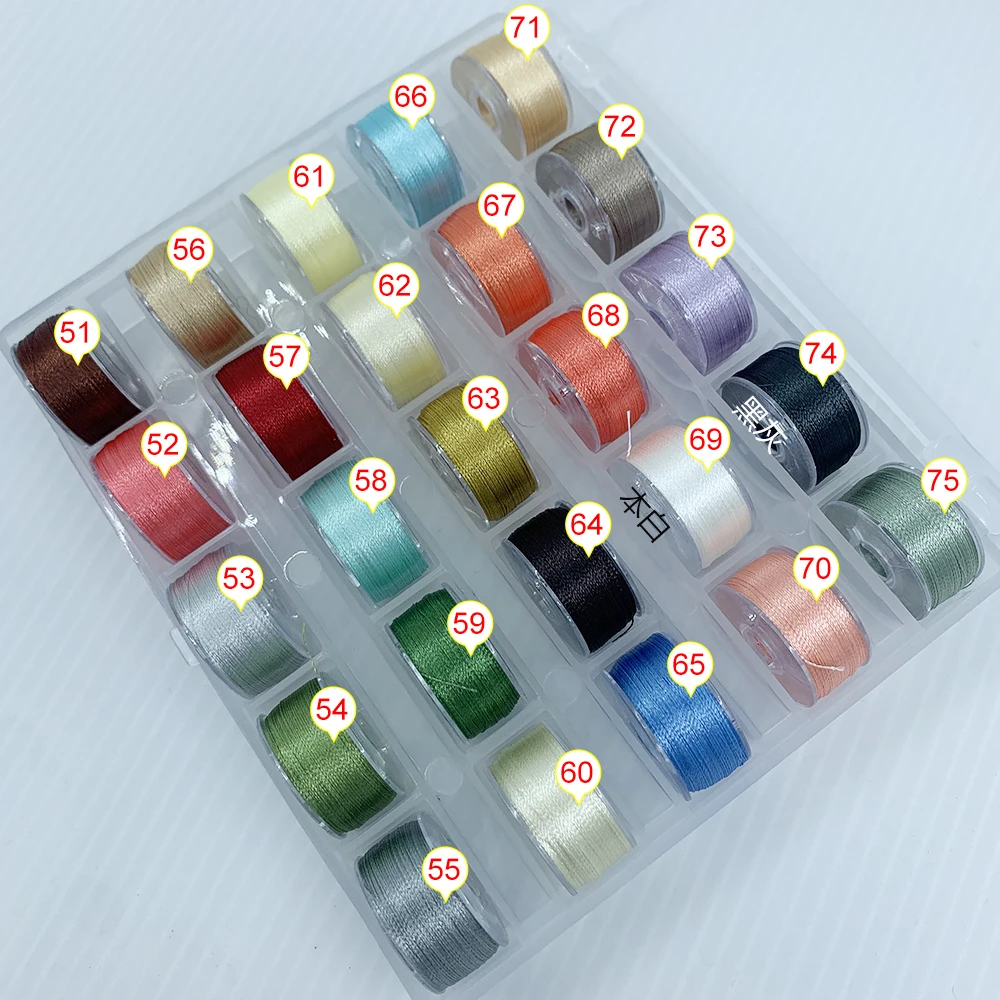 Description Picture 6 of itemRecommend 120d/2 Mercerized Embroidery Thread 25 Colors Glossy Ice Silk Thread Doll's Facial Features Embroidery Special Thread