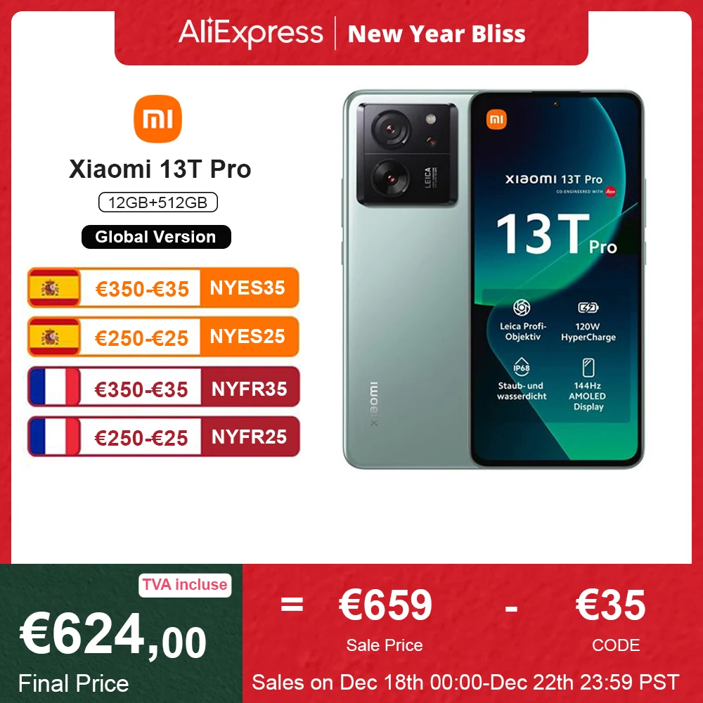 Global Version Xiaomi 13T Pro 5G Smartphone 12GB 512GB 50MP Leica