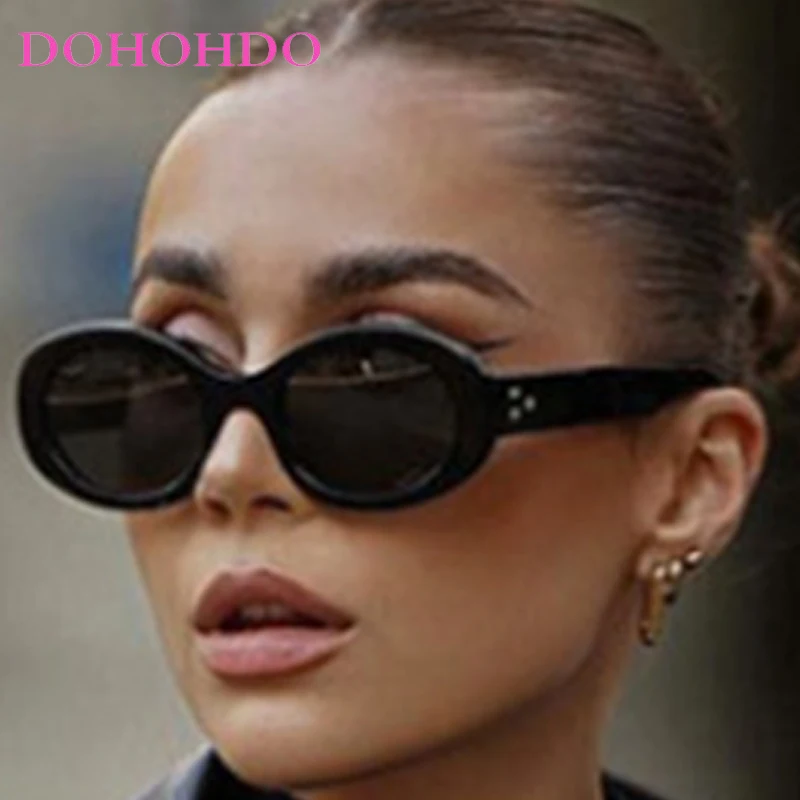 Retro New Fashion Designer Small Oval Sunglasses Women