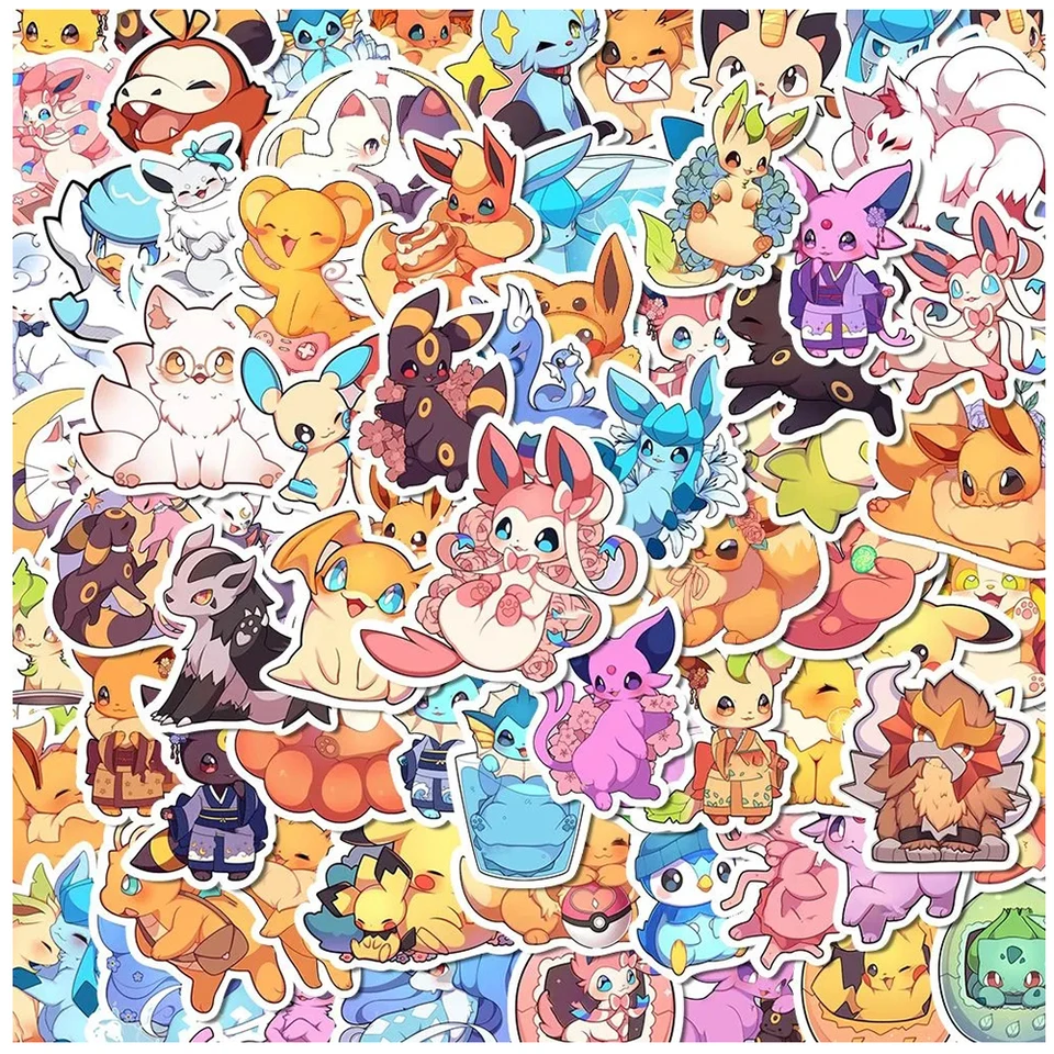 50 Stickers Pikachu Pokémon Pegatinas | Cuotas Sin Interés