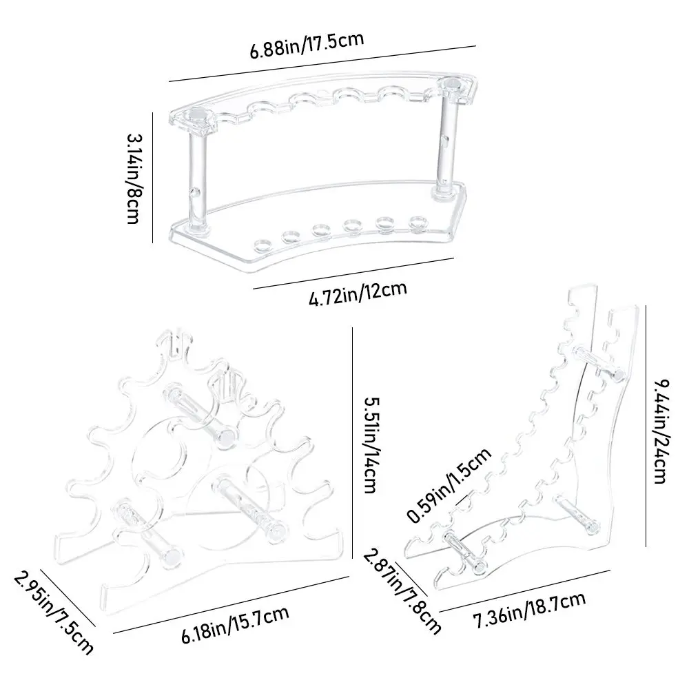6/12-Slot Acrylic Pen Holder Display Stand Clear Makeup Brush Rack Organizer Holder Nail Brush Eyebrow Fountain Pen Rack Display makeup organizer,pen holder,pen and brush holder,brush holder