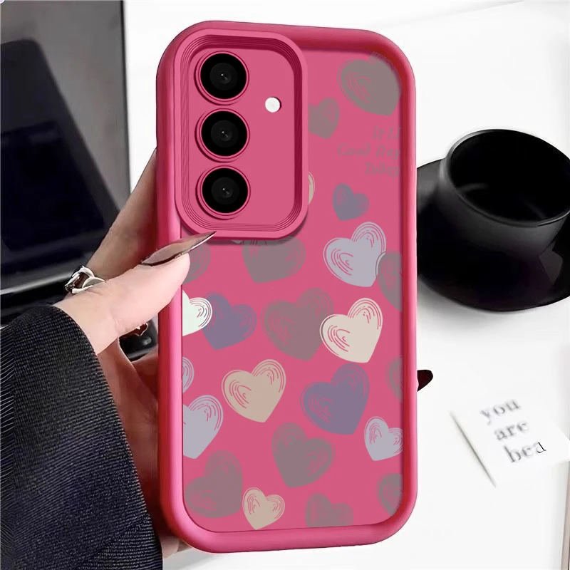 Candy Color Love Hearts Phone Case - Stylish and Protective Cover