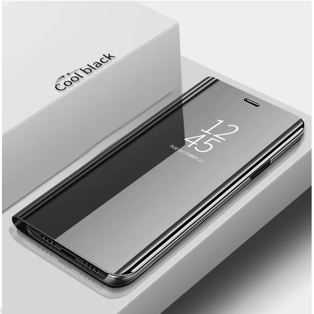 Luxury Glossy Mirror PU Leather Flip Case - Magnetic Shockproof Back Cover
