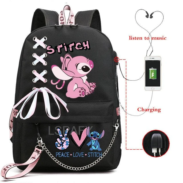 Lilo And Stitch-mochilas escolares para niños y niñas, morrales de viaje a  la moda, bonitos, para libros escolares - AliExpress