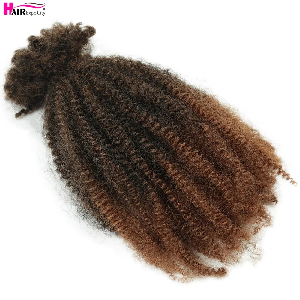 Afro Kinky Curly Bulk Synthetic Braiding Hair 12 inch Protein Fiber Durable Curl Hair Soft Micro Twist Braids Hair Extensions 4