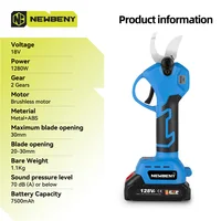 NEWBENY Brushless Electric Pruner Shear 2 Gears Cordless Tree Branches Electric Pruning Garden Tool For Makita 18V Battery 2