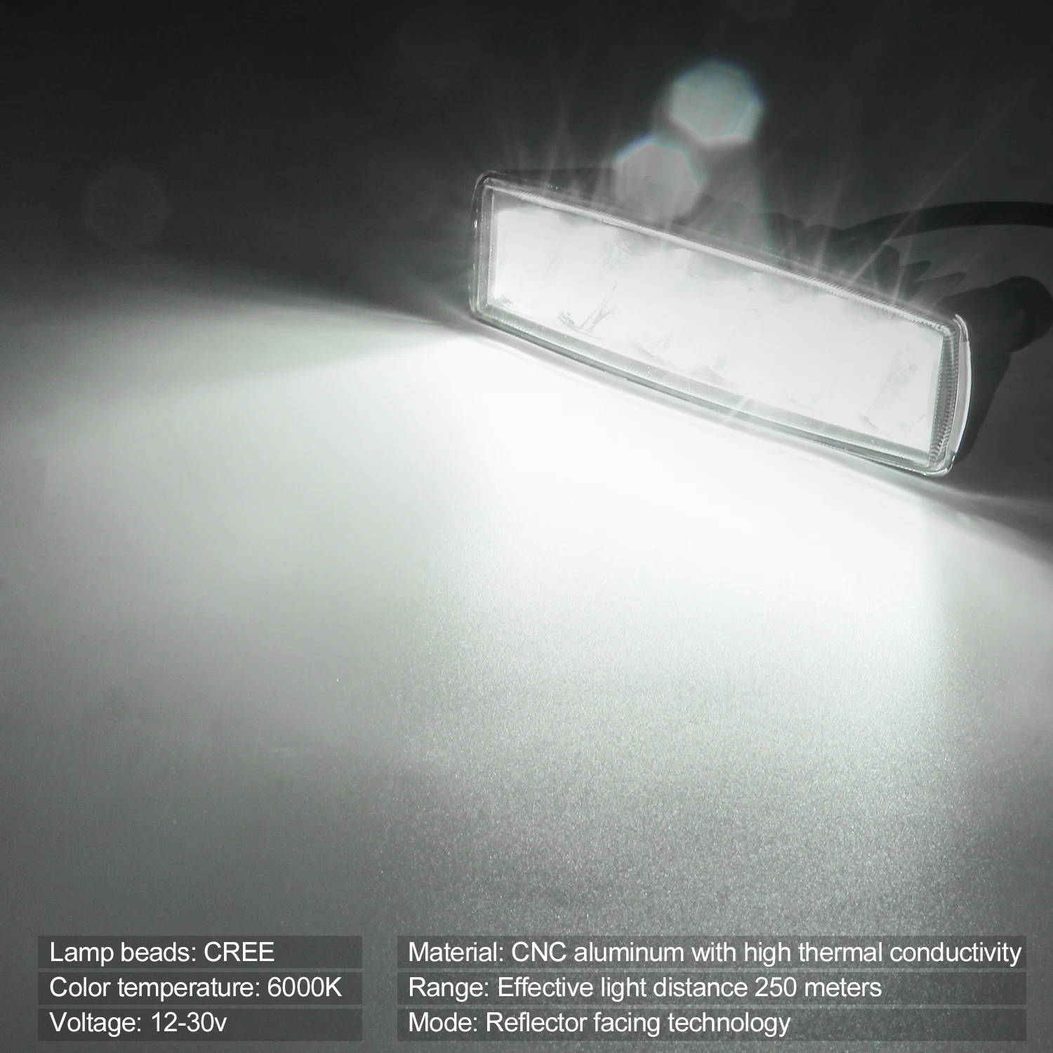 Auto LED Work Light Spotlights White 60w Led Light  Square Offroad 4X4 for 12V 2