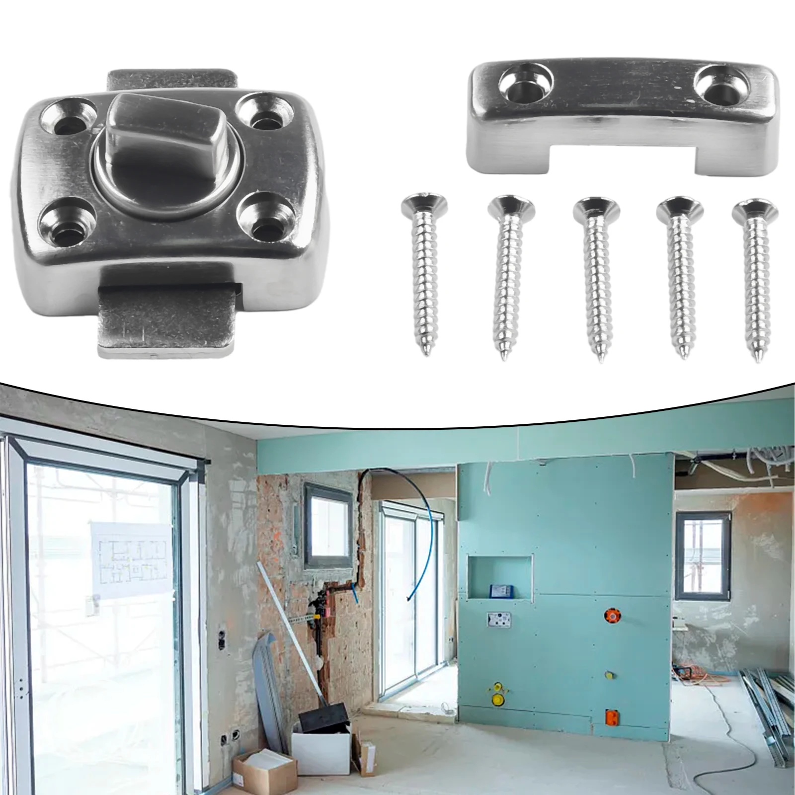 Description Picture 4 of itemDoor Lock Anti-theft Door Lock Buckles Cast Metal******Hook Door Latch Toilet Doors Right Angle Sliding Gate Lock Bolts Hardware