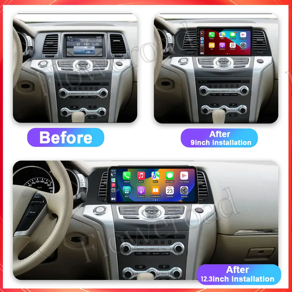 For Nissan Murano Z51 2010 - 2014 Android Car Intelligent System Car Radio Multimedia Player Navigation GPS BT Wireless Carplay
