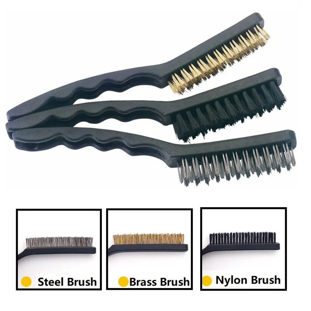 Mounted Bristle Brush ¾” 1” Soft Medium Hard Brass Steel