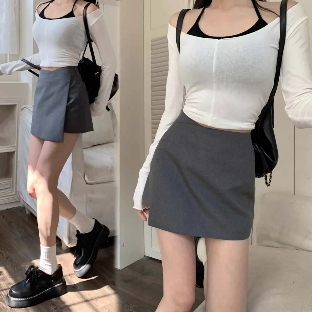 Fashion Asymmetrical A-line Short Skirt Slim Fit High Waist Mini Short Skirt Summer Y2K Women's Shorts Pants Club