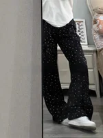 High Waist Wide Leg Casual Pants for Taller Women Floral Print Loose Fit Slimming Bla Polka Dot Casual Pants