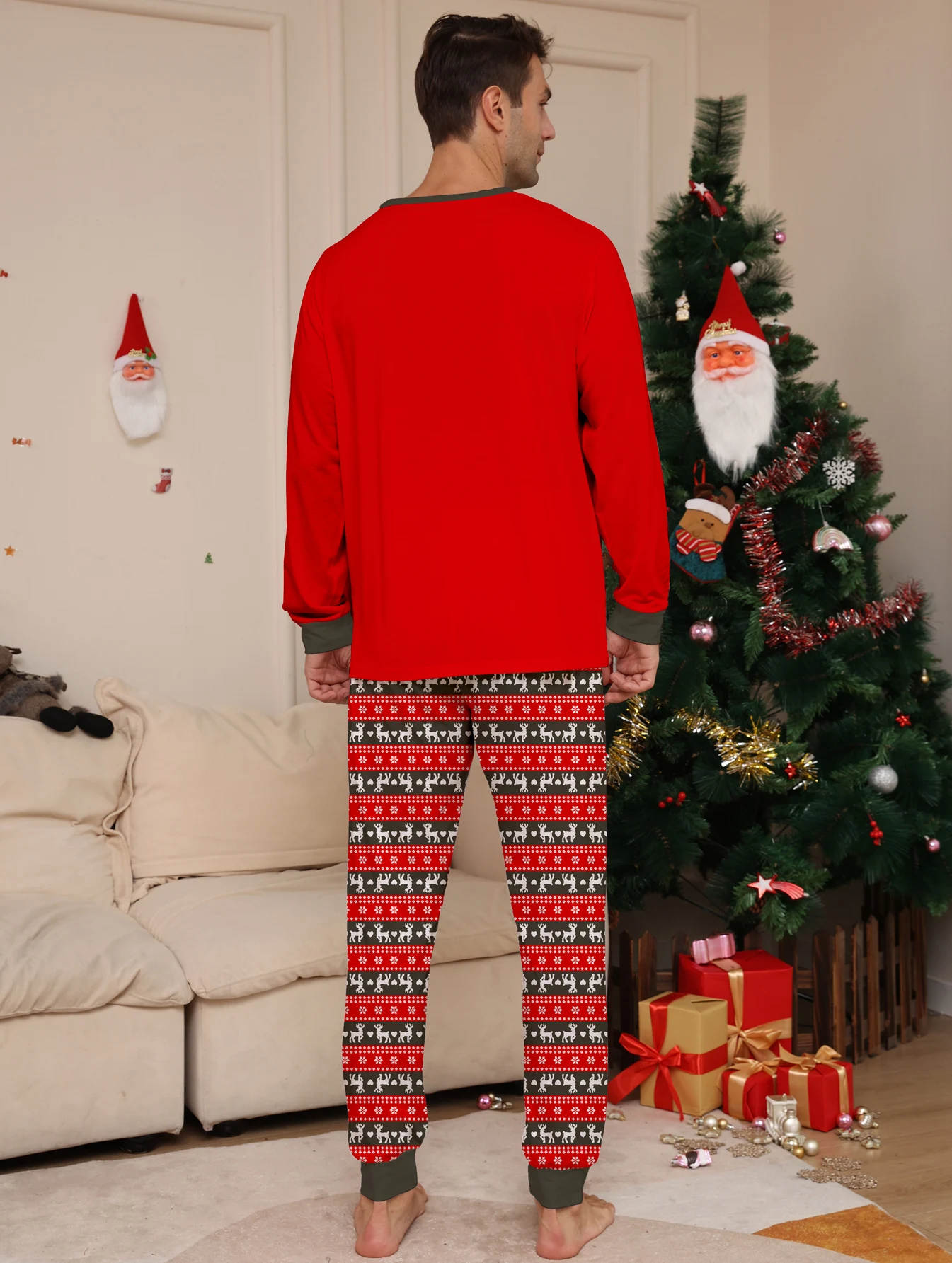 Mom Dad Kids 2 Pieces Pajamas Set Baby  Casual Loose Sleepwear Xmas Family Look Pyjamas Christmas Family Matching Outfits 5