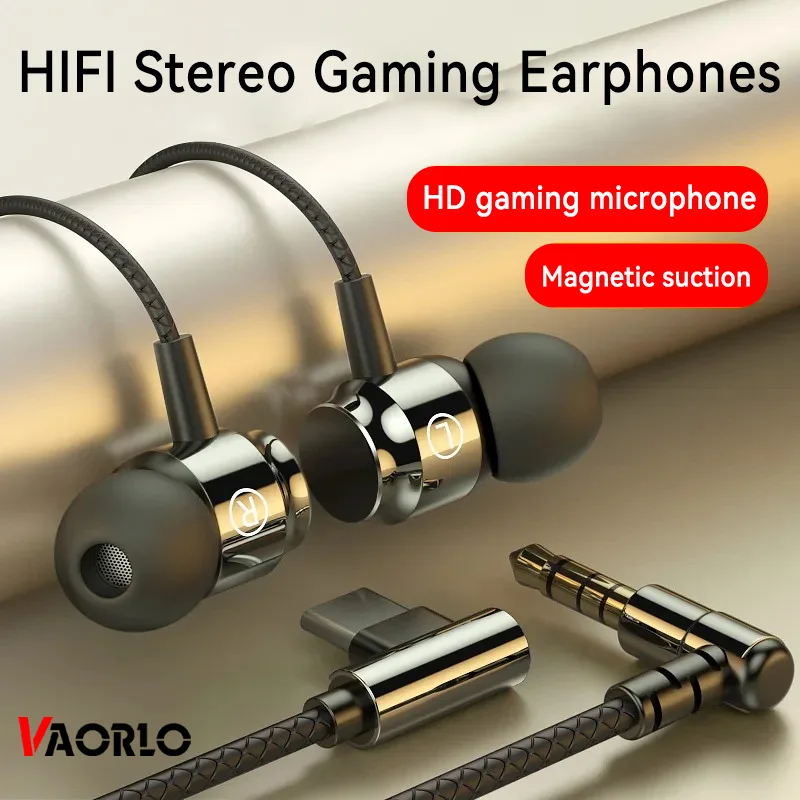 Magnetic Wired Hi-Fi Stereo Earphones with Noise Reduction and HD Mic