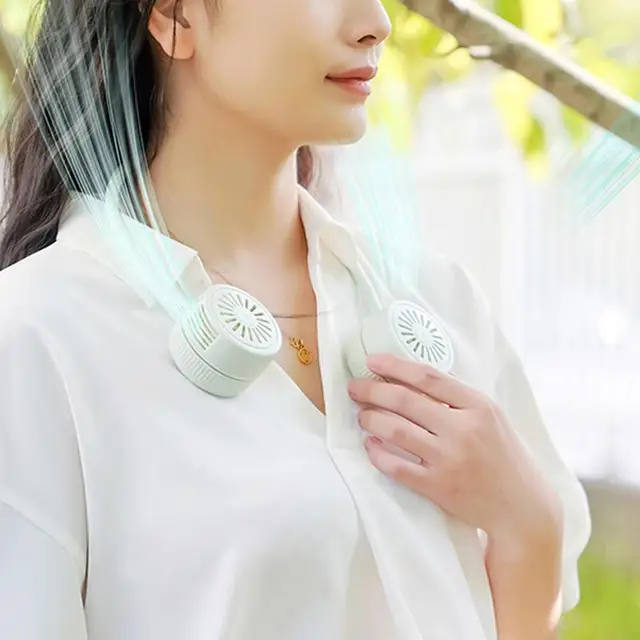 Nyaki Rajongók Nők Számára Hordozható Ventilátor A Nyakhoz, 3 Sebesség - Image 4