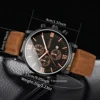 1/2PCs Men's Casual Calendar Watch Fashionable Men's Temperament Leather  Quartz Watch Unisex Watch Set(Box Not Included) 6