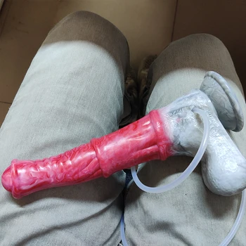 YOCY New Seajelly Colorful Horse Dildo Realistic Squirting Function Animal Penis With Suction Cup For Men Anal Orgasm Sex Toy 6
