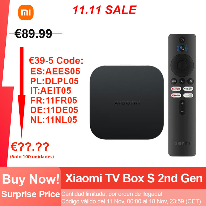 Xiaomi TV Box S 2nd Gen, Google TV smart tv Box, 4K Ultra-HD Quad-core Processor Dolby Vision HDR10+ Google Assistant,BT 5.2