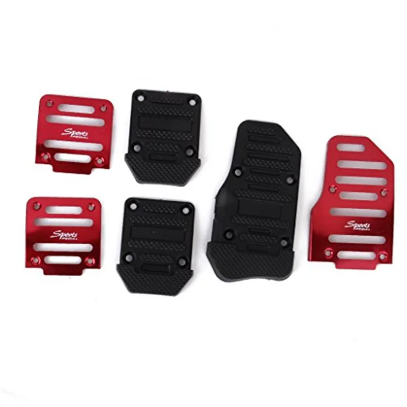 Universal Racing Manual Non-Slip Foot Pedal Pad Cover Aluminum Automatic Gear Brake Accelerator Car Interior Accessories 3Pcs