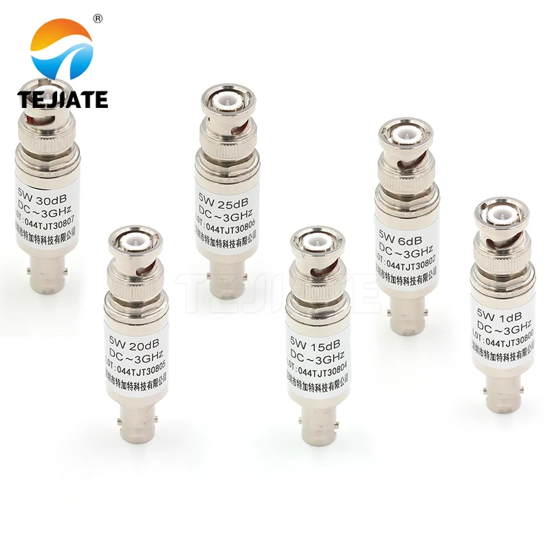 Conector de Alimentação Coaxial do rf Bnc-jk Tomada Masculina a Bnc Jack Fêmea 5w 10 15 20 25 30 40db 1pc